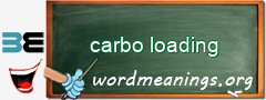WordMeaning blackboard for carbo loading
